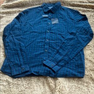 Zara Blue Casual Button Down Shirt Lightweight Cotton